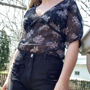 Apt 9 black sheer top